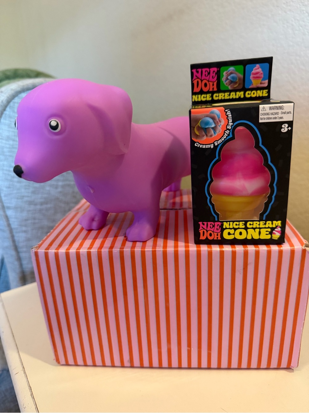 🩷🍦🩷NEEDOH “NICE ICE CREAM CONE!”💜💜SQEEEZE PURPLE WEINER DOG!💜💜. BUNDLE